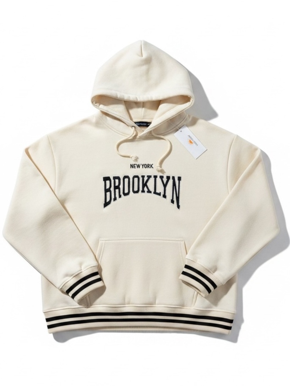 Lazy Sunday Brooklyn Hoodie in  Cream & Green